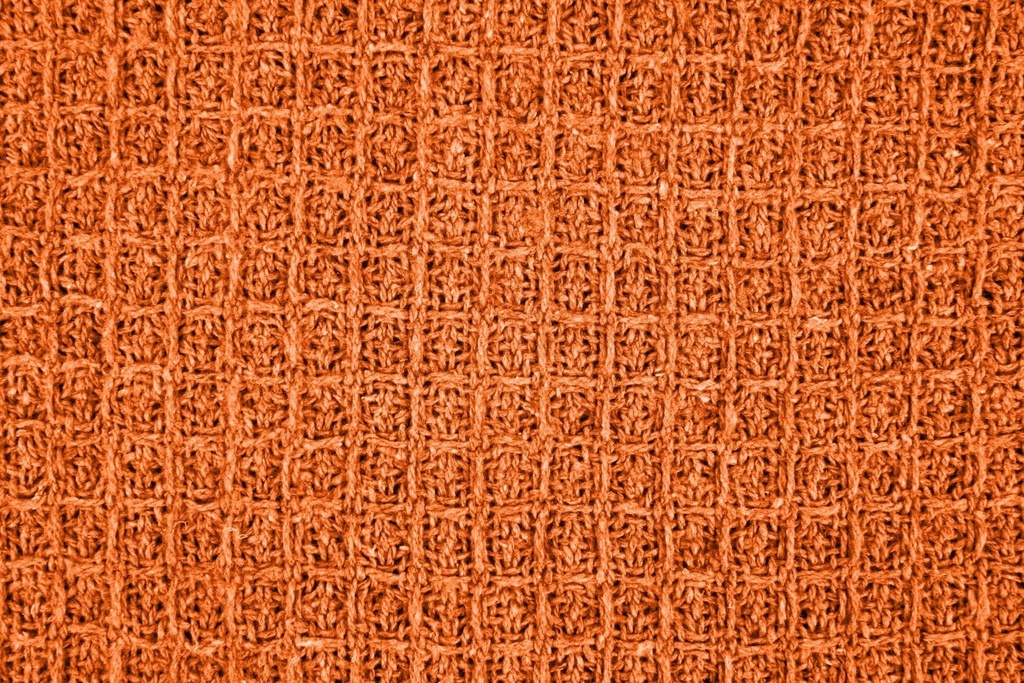 Waffle Recycled Cotton Throw in Orange - Image 6