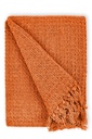 Waffle Recycled Cotton Throw in Orange - Image 7