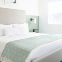 Geo Diamond - Recycled Cotton Throw in Pistachio - Image 2