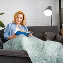 Geo Diamond - Recycled Cotton Throw in Pistachio - Image 3