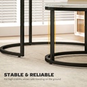 HOMCOM Marble-Effect Stacking Tables Set of 2 - White - Photo 6