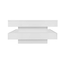 High Gloss Round Coffee Table with Rotating Top and 16-Colour LED Light, White - Photo 2