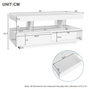 LED Coffee Table with 2 Drawer Storage, White - Photo 3