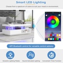 LED Coffee Table with 2 Drawer Storage, White - Photo 4