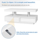 LED Coffee Table with 2 Drawer Storage, White - Photo 6