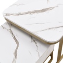 Set of 2 Nesting Coffee Table with High Gloss Top, White - Photo 6