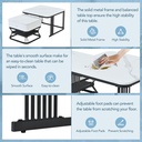Nesting Coffee Table Set with Open Storage Shelf, 70L x 70W x 45H cm, White+Black - Photo 6