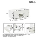Lift-Top Coffee Table with App-Controlled RGB LED Lights, 100L x 45W x 43H cm, White - Photo 3