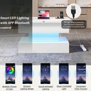 Multifunctional White Coffee Table with Integral Power Outlet, 100L x 50W x 51.5H cm, White - Photo 5
