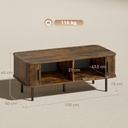 HOMCOM Coffee Table with Storage Rustic Brown - Photo 3