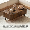 HOMCOM Coffee Table with Storage Rustic Brown - Photo 4