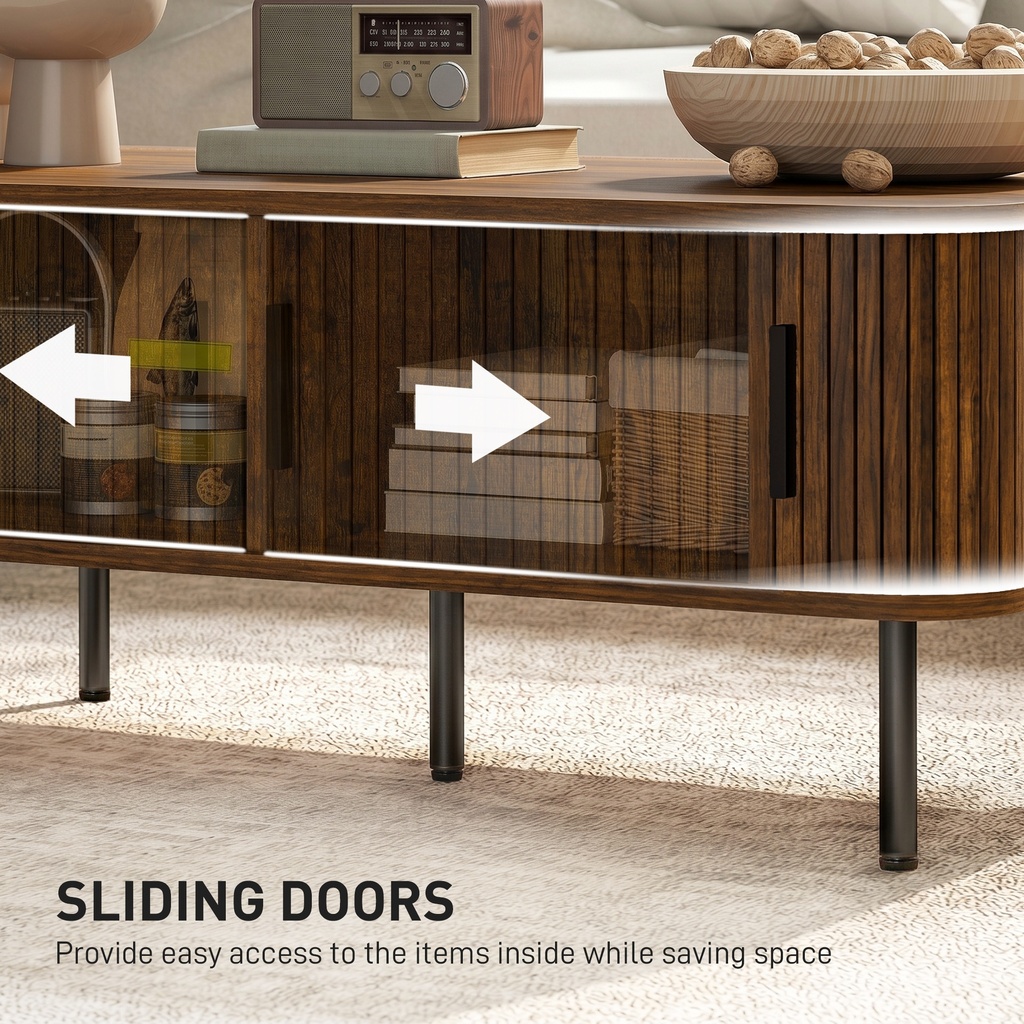 HOMCOM Coffee Table with Storage Rustic Brown - Photo 5