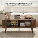 HOMCOM Coffee Table with Storage Rustic Brown - Photo 6