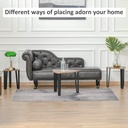 HOMCOM Nest of 3 Triangle Tables Metal Legs Walnut Wood Grain - Photo 5
