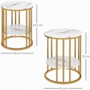 Coffee Table Set 45W x 45D x 55Hcm Gold Tone - Photo 3