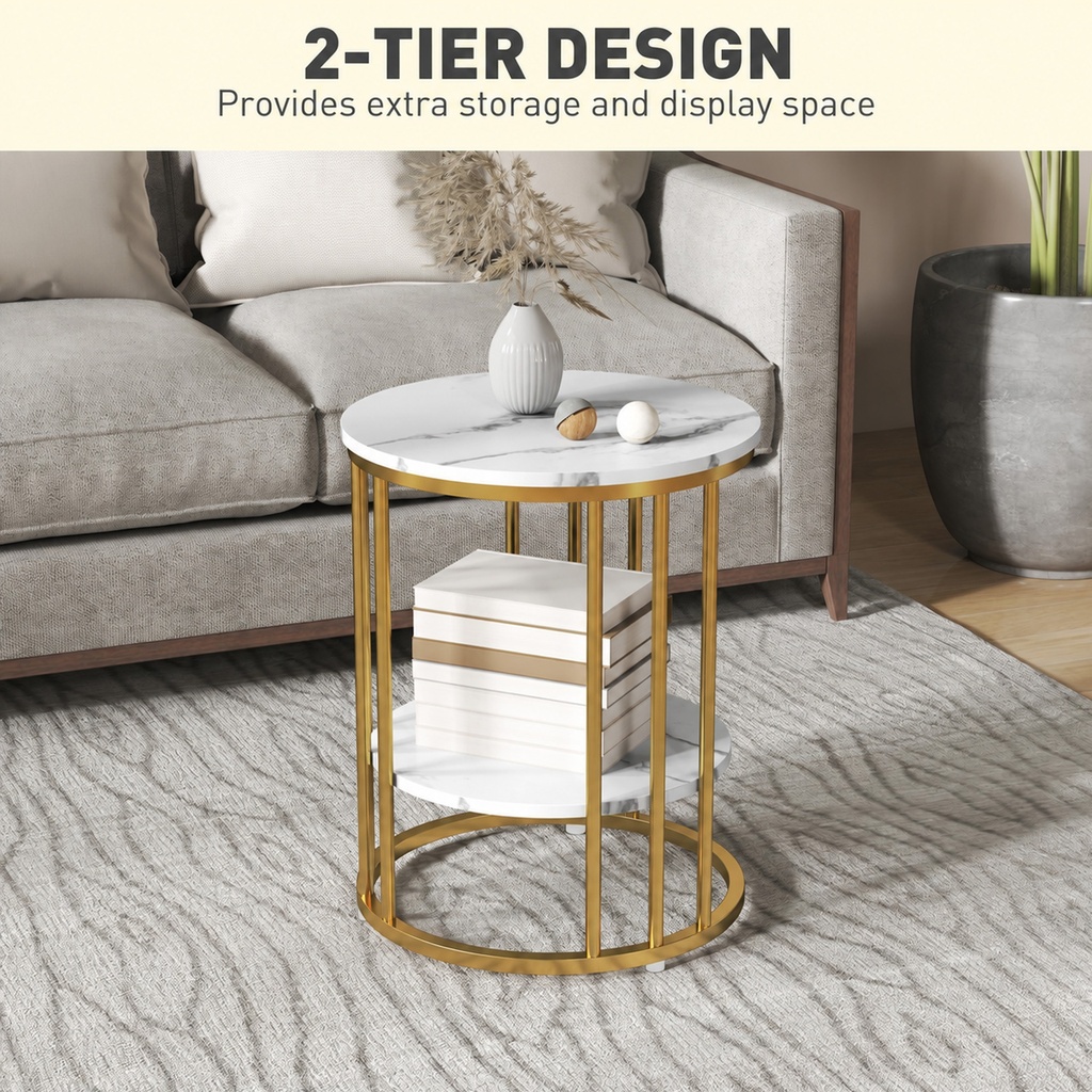 Coffee Table Set 45W x 45D x 55Hcm Gold Tone - Photo 5