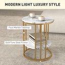 Coffee Table Set 45W x 45D x 55Hcm Gold Tone - Photo 6