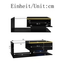 High-Gloss Black Coffee Table with Tempered Glass Top and LED Lighting, Black - Photo 3