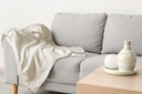 Plush Flannel Fleece Blanket - Super Soft Throw in Cream - Image 5