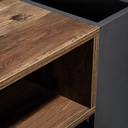 Wood Coffee Table with Handleless Drawer and Double-Sided Storage, Black+Gray - Photo 5