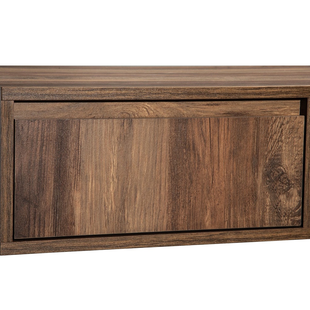 Wood Coffee Table with Handleless Drawer and Double-Sided Storage, Black+Gray - Photo 6