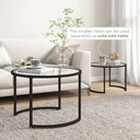 HOMCOM Nest of Glass-Top Coffee Tables 2-Piece Set - Photo 5