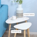 HOMCOM Nesting Coffee Table Set of 2 White Wood Legs - Photo 5