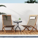 Outsunny Bistro Coffee Table Round Glass Top 60cm - Photo 2