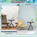 Outsunny Bistro Coffee Table Round Glass Top 60cm - Photo 5