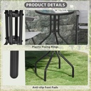 Outsunny Bistro Coffee Table Round Glass Top 60cm - Photo 6