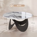 HOMCOM Coffee Table Sintered Stone Modern Living Room White Black - Photo 3