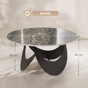 HOMCOM Coffee Table Sintered Stone Modern Living Room Brown Black - Photo 3