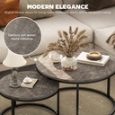 HOMCOM Industrial Nesting Coffee Tables Set of 2 Steel Frame - Photo 4