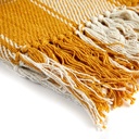 Comfy Check - Recycled Cotton Throw in Ochre - Image 2