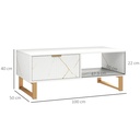 Coffee Table 100W x 50D x 40Hcm White - Photo 3
