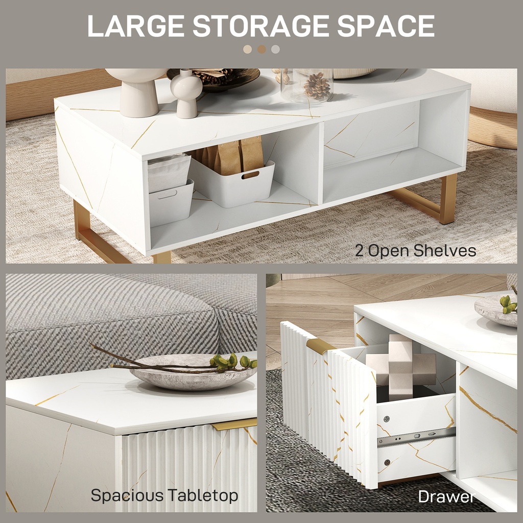 Coffee Table 100W x 50D x 40Hcm White - Photo 5