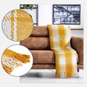 Comfy Check - Recycled Cotton Throw in Ochre - Image 3