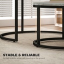 HOMCOM Marble-Effect Stacking Tables Set of 2 Grey - Photo 6