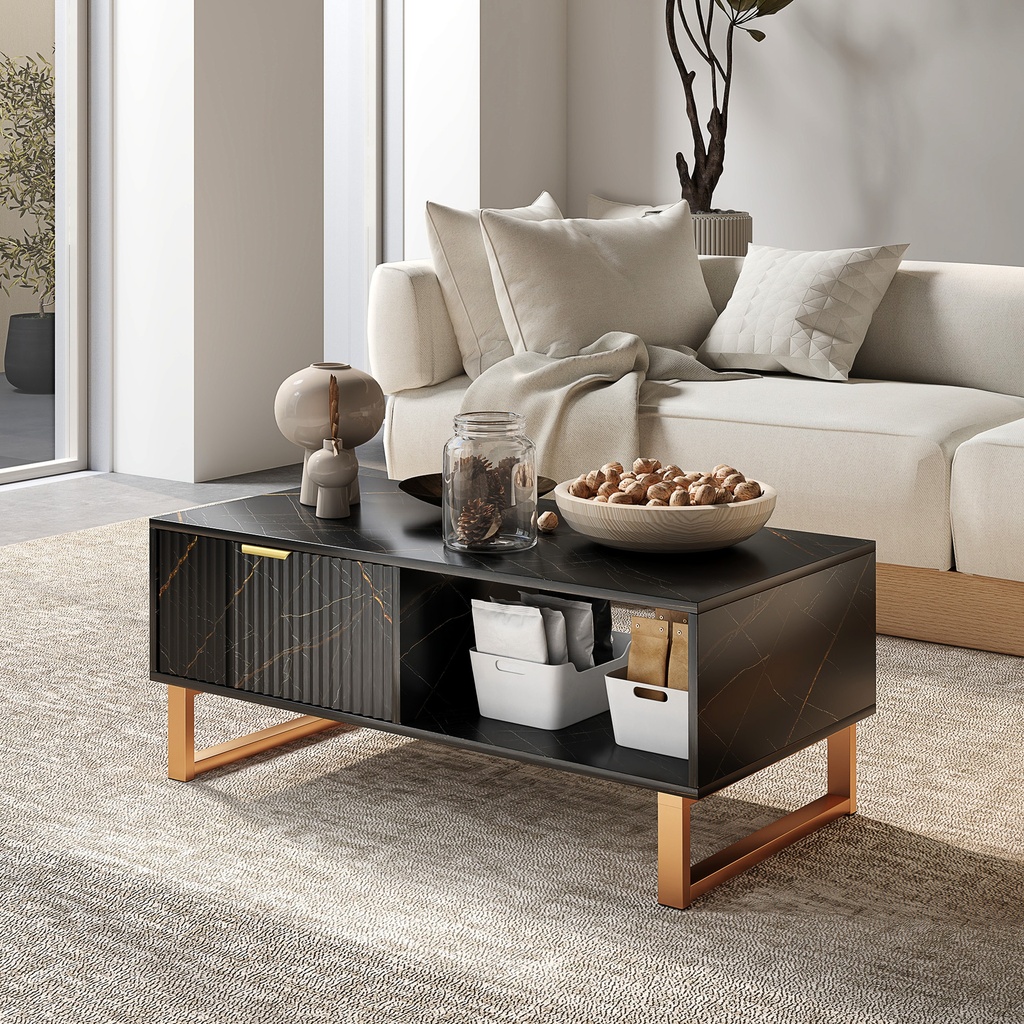 Coffee Table 100W x 50D x 40Hcm Black - Photo 2