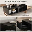 Coffee Table 100W x 50D x 40Hcm Black - Photo 5