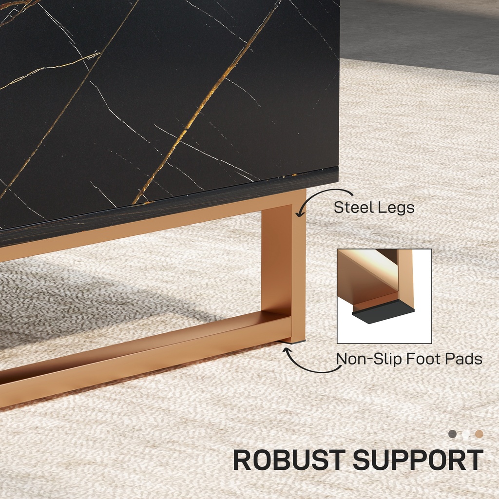 Coffee Table 100W x 50D x 40Hcm Black - Photo 6