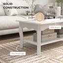 HOMCOM White Coffee Table Wood with Storage Shelf 94x44cm - Photo 5