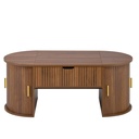 Modern Height-Adjustable Coffee Table with Lift-Top Design, 100L x 50W x 40.5H cm, Walnut - Photo 2