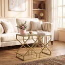 HOMCOM Nest of Tables Set 2 Tempered Glass Top Transparent - Photo 2
