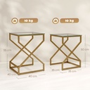 HOMCOM Nest of Tables Set 2 Tempered Glass Top Transparent - Photo 3