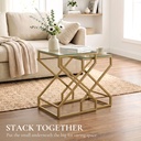 HOMCOM Nest of Tables Set 2 Tempered Glass Top Transparent - Photo 5