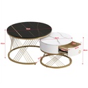 Elegant Nesting Coffee Table Set, Black - Photo 3