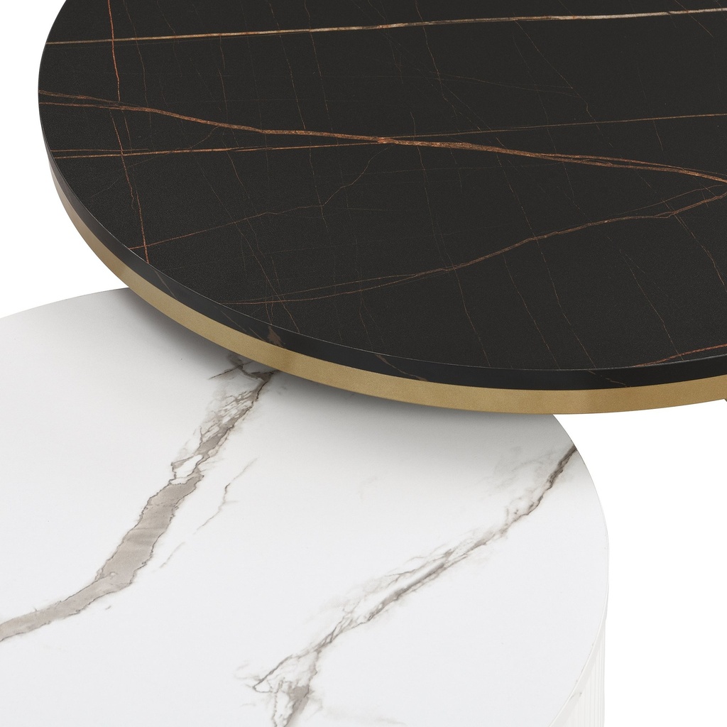 Elegant Nesting Coffee Table Set, Black - Photo 6