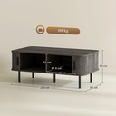 HOMCOM Coffee Table with Storage Grey Wood-Effect - Photo 3