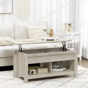HOMCOM Lift Top Coffee Table Oak Effect with Storage - Photo 2